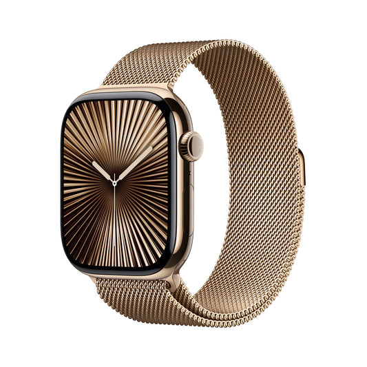 APPLE WATCH SERIES 10 GPS + CELLULAR 46MM GOLD TITANIUM CASE WITH GOLD MILANESE LOOP - S/M