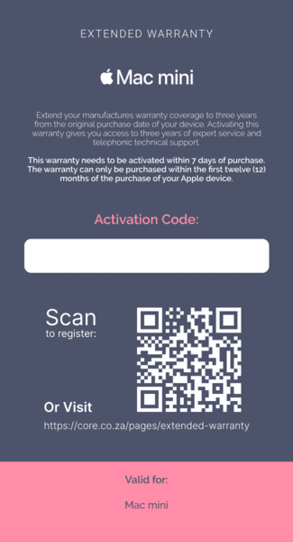 Extended Warranty: Mac mini