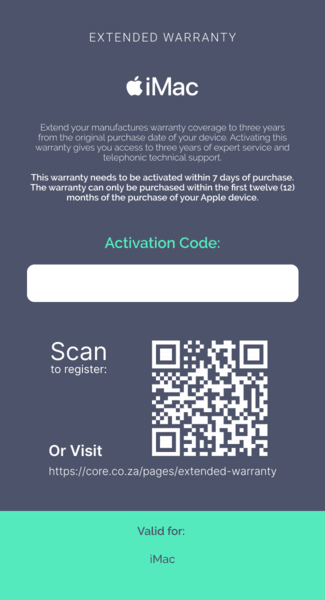 Extended Warranty: iMac