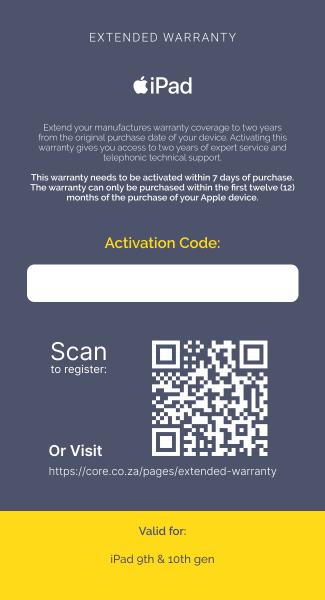 Extended Warranty: iPad 9th gen, iPad 10th gen & iPad A16